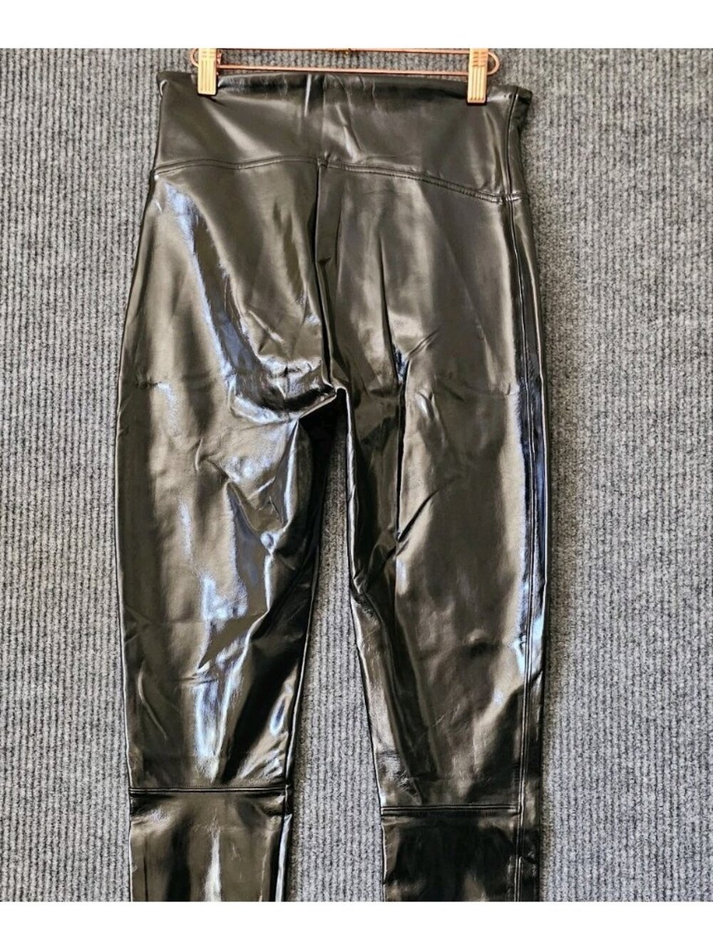 SPANX Skinny High Rise Faux leather Leggings Black pants sz L Large 20301T - Picture 4 of 7